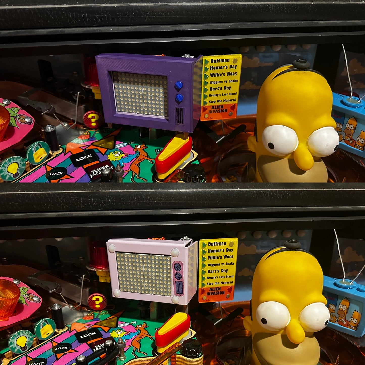 The Simpsons Pinball Party Pinball Sculpted TV Cover