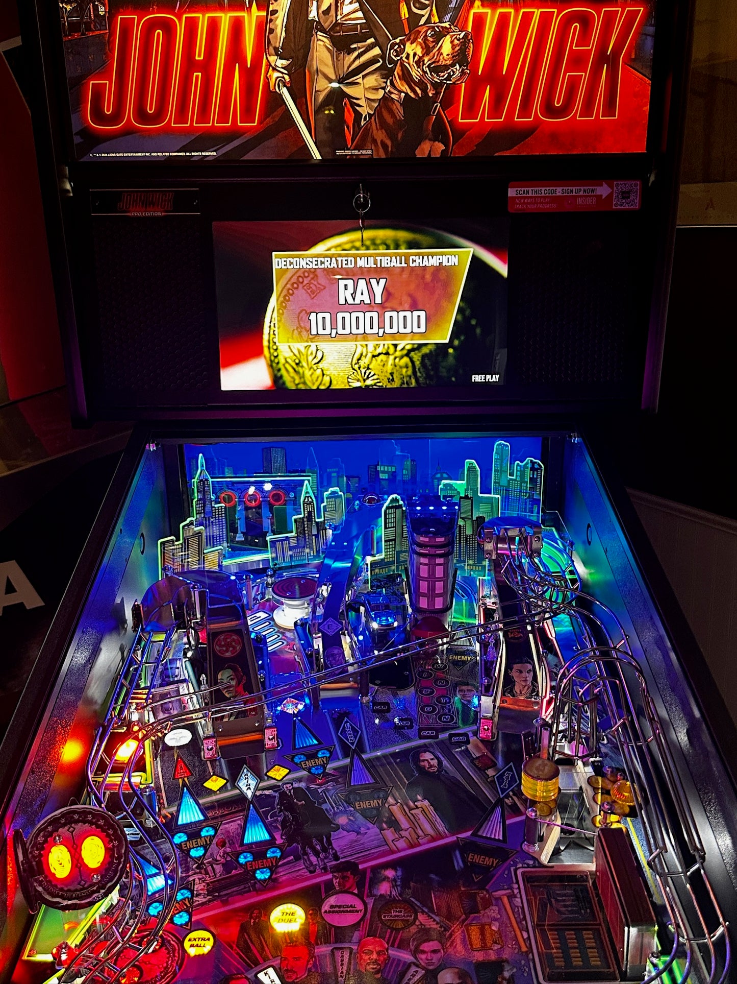 John Wick Pinball LED Strip 15" Backboard Light Kit