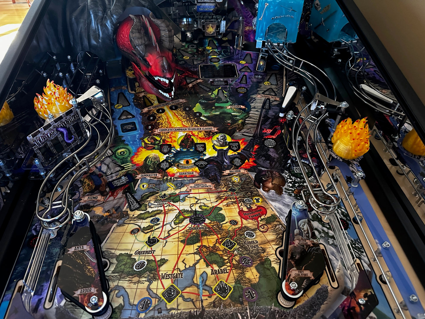 Dungeons & Dragons: The Tyrant's Eye Pinball Playfield Flames