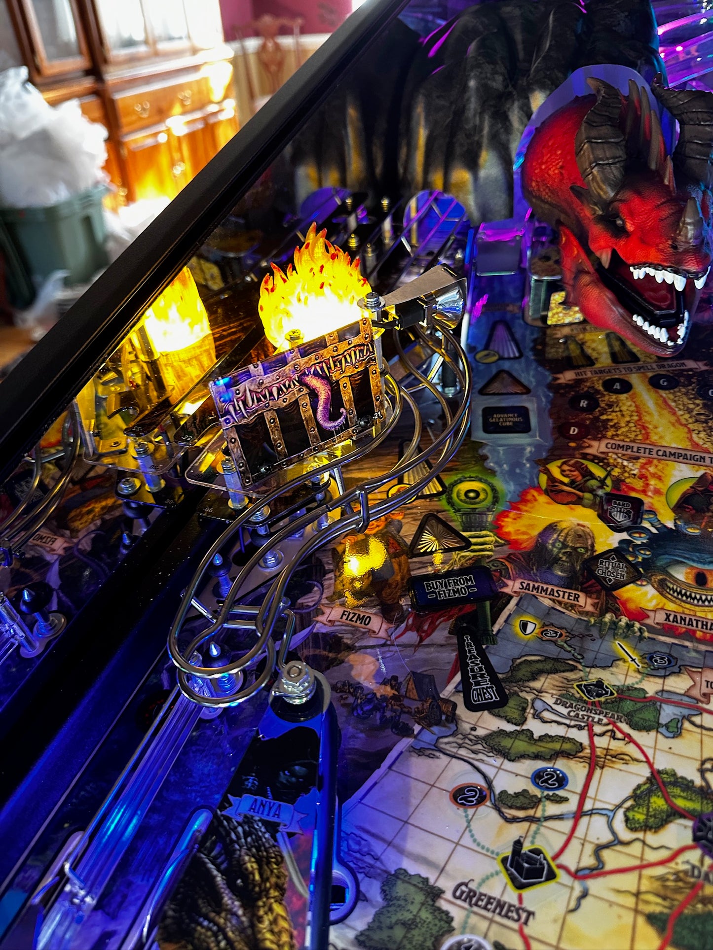 Dungeons & Dragons: The Tyrant's Eye Pinball Playfield Flames
