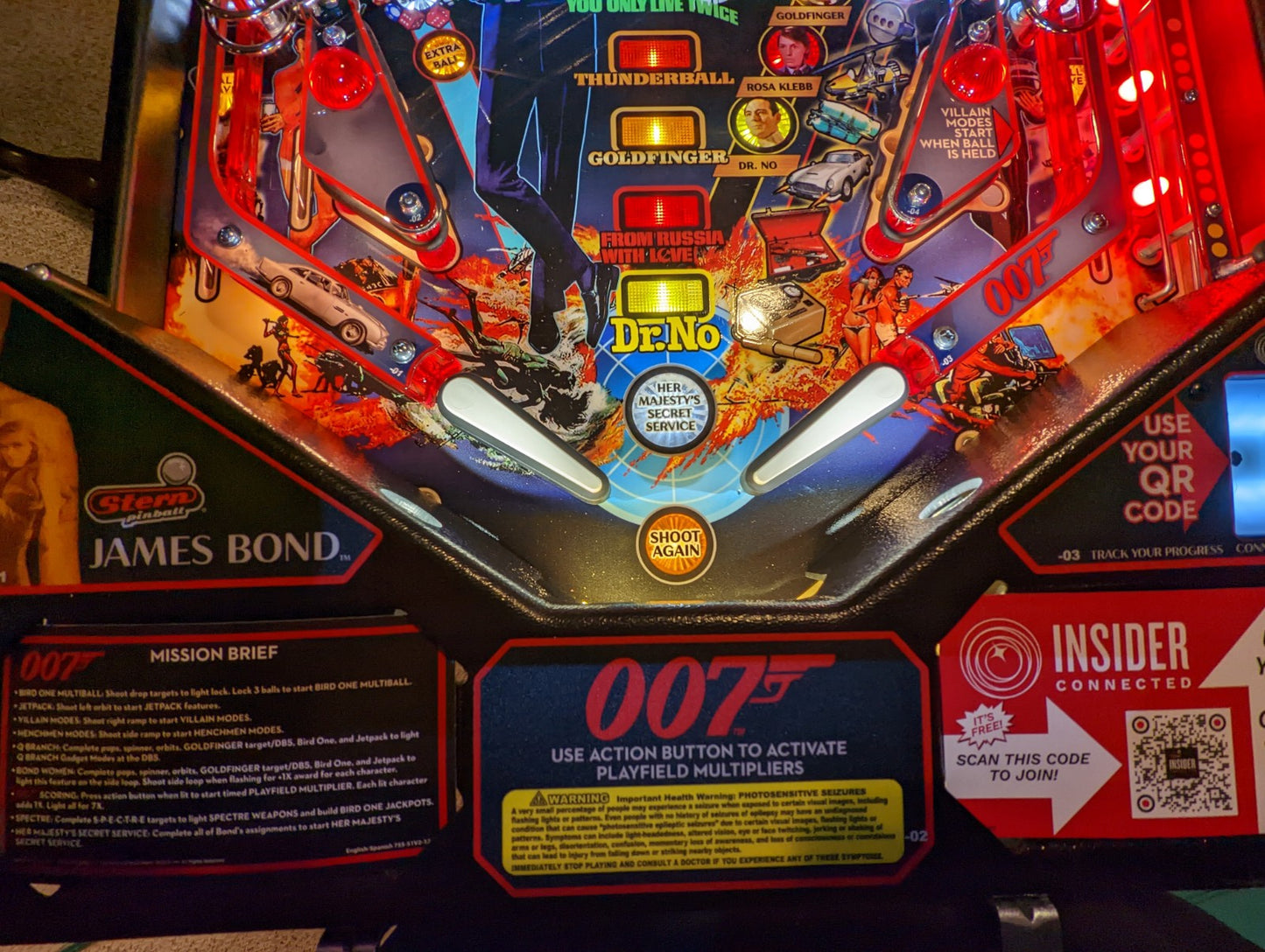 James Bond Pinball LED Strip Trough Light