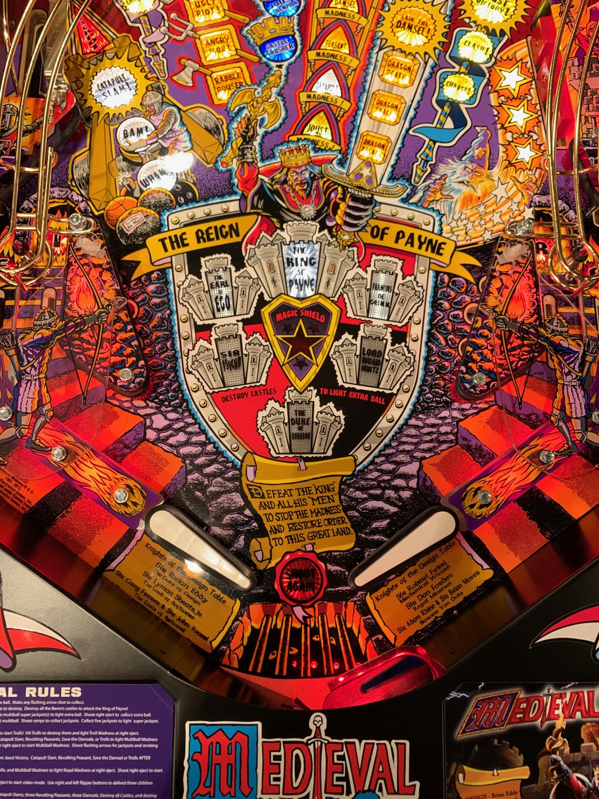 Medieval Madness REMAKE SE/RE/MERLIN Pinball LED Strip Interactive RGB Trough Light Kit