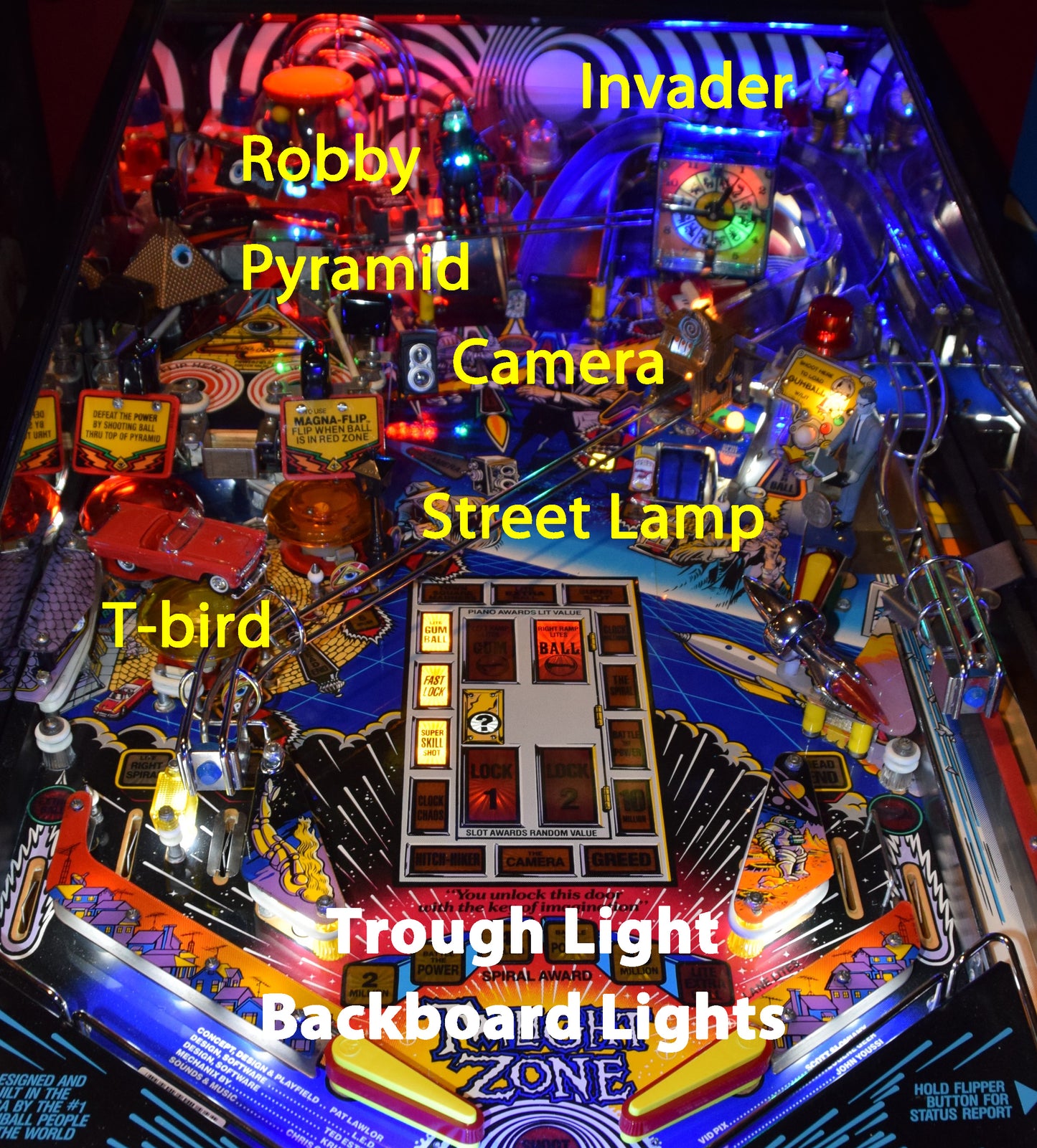 Twilight Zone Pinball Illuminated Color Changing Masudaya Robot Mod