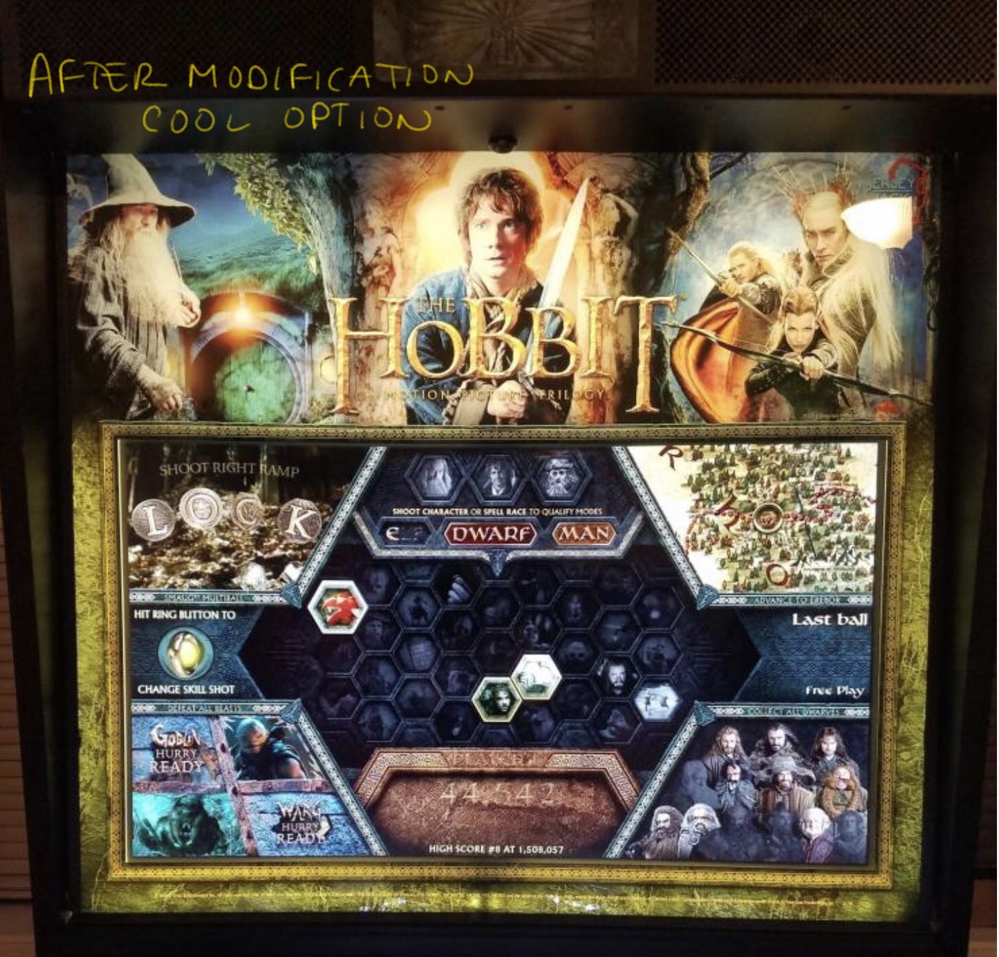 The Hobbit/WOZ Pinball Full Backglass Illumination Kit