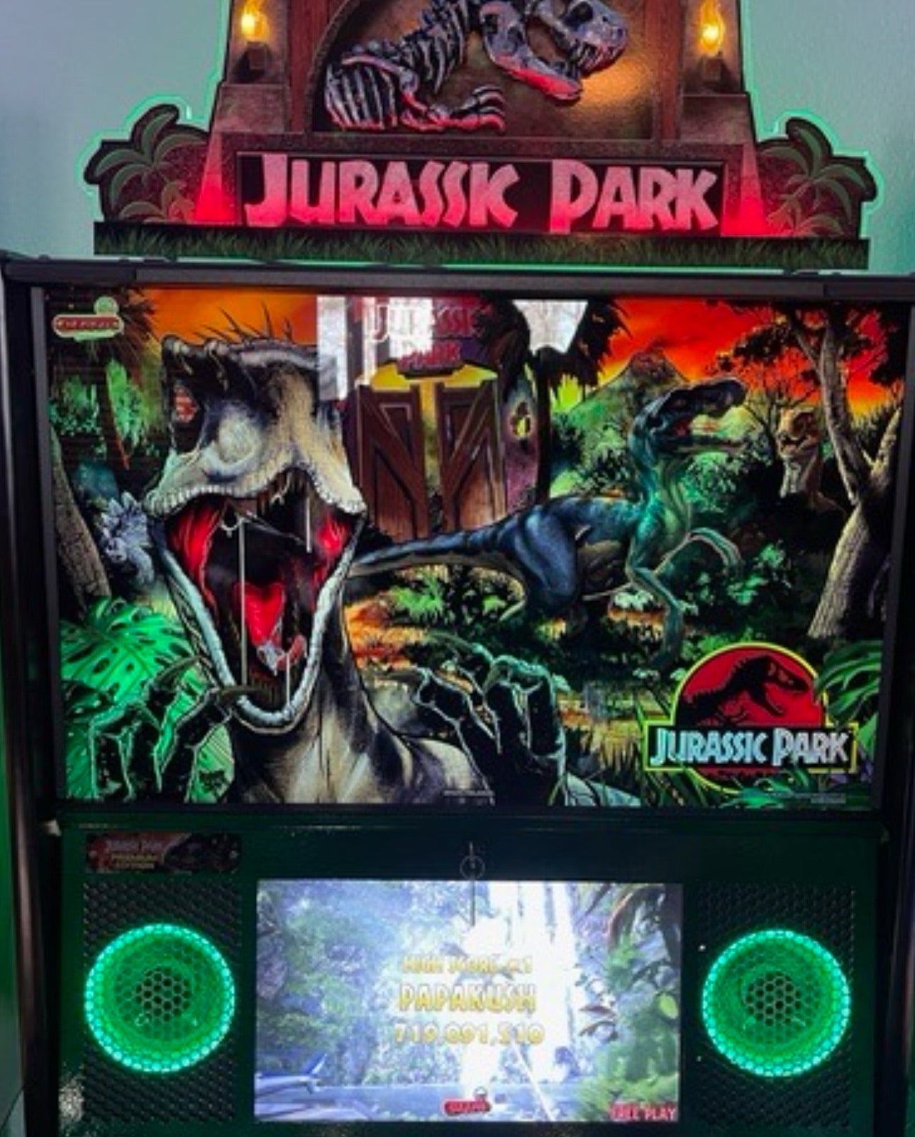 Jurassic Park Pinball Custom Backbox Light Kit