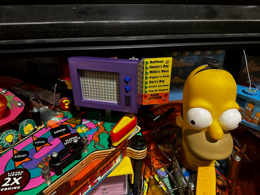 The Simpsons Pinball Party Pinball Sculpted TV Cover