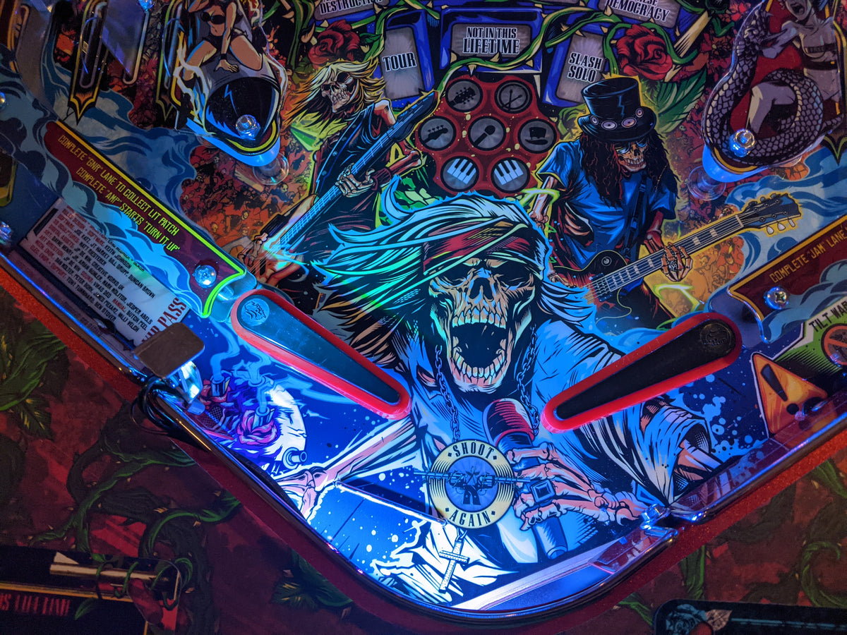Pinball Backboard Guns N' Roses, JJP Pinball RGB LED Strip Backboard/Trough Combo ...