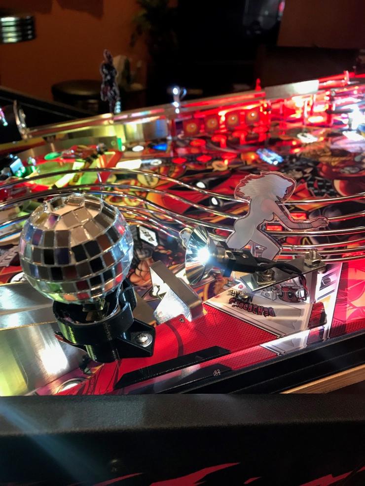 Deadpool PRO Pinball Motorized Disco Ball Mod Lermods Pinball Machine