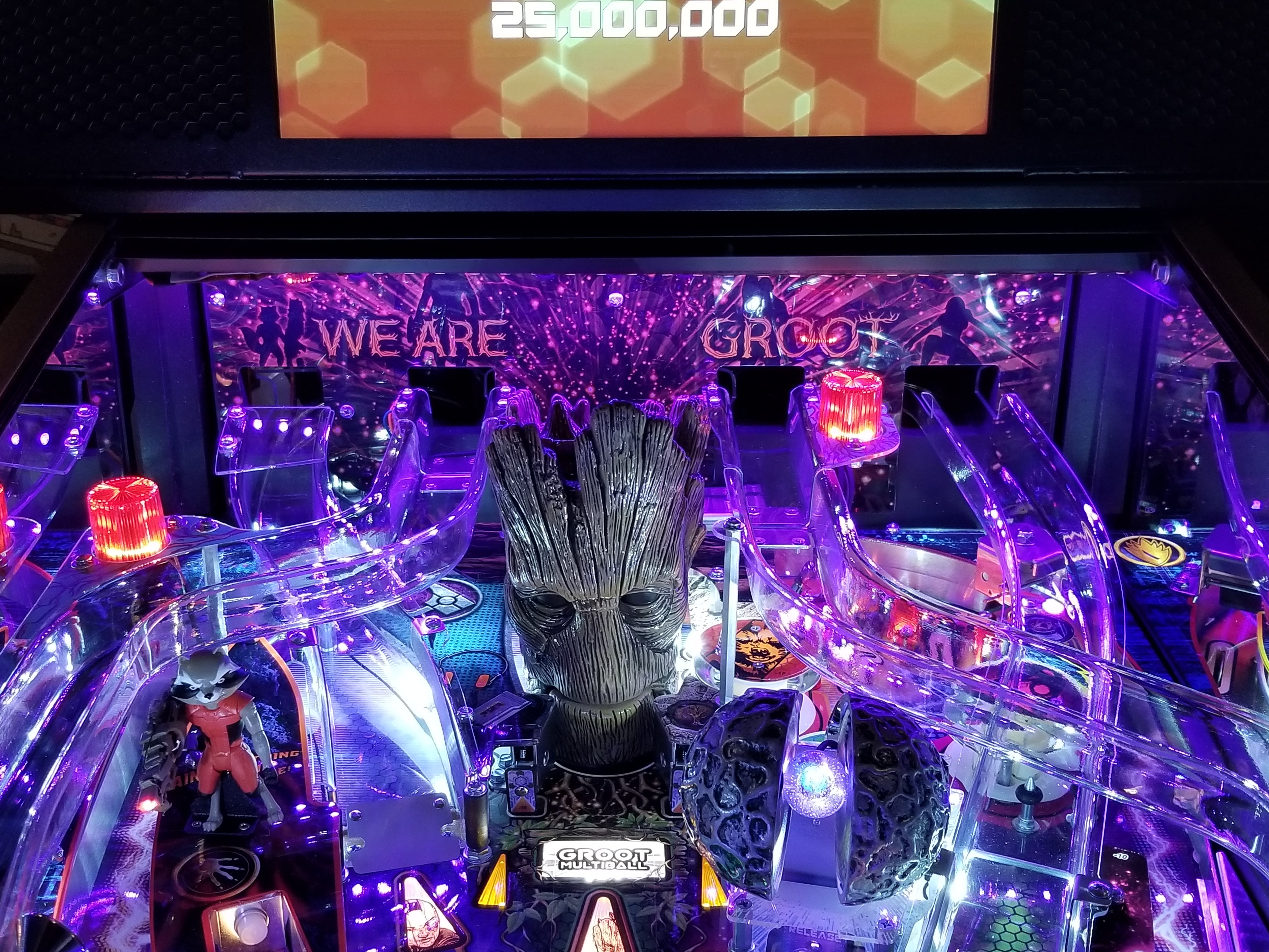 Pinball Backboard Guardians of the Galaxy Pinball LED Strip RGB Backboard and RGB Trough ...