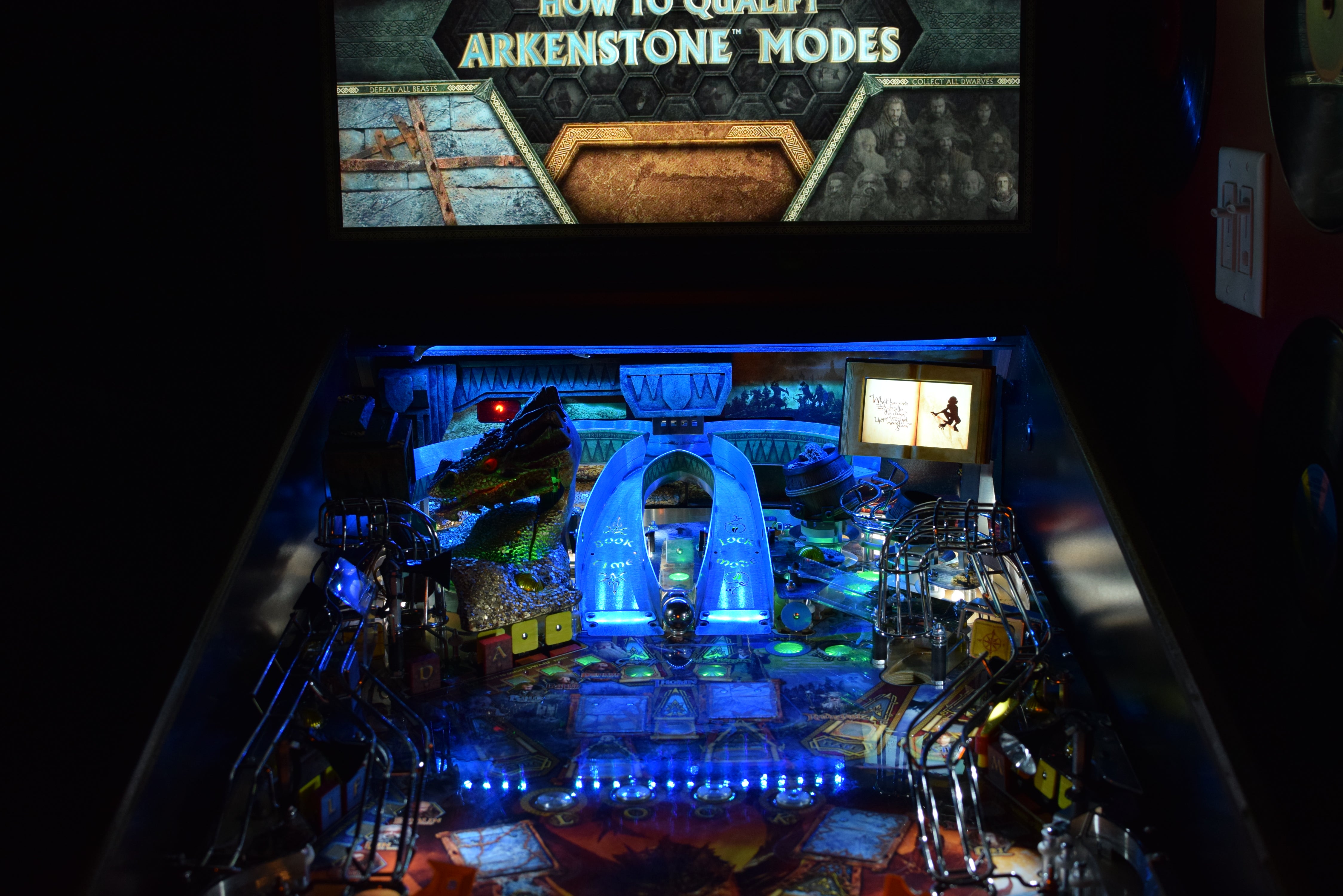 Pinball Backboard The Hobbit Pinball LED Strip RGB Backboard with Single Color Trough Li ...