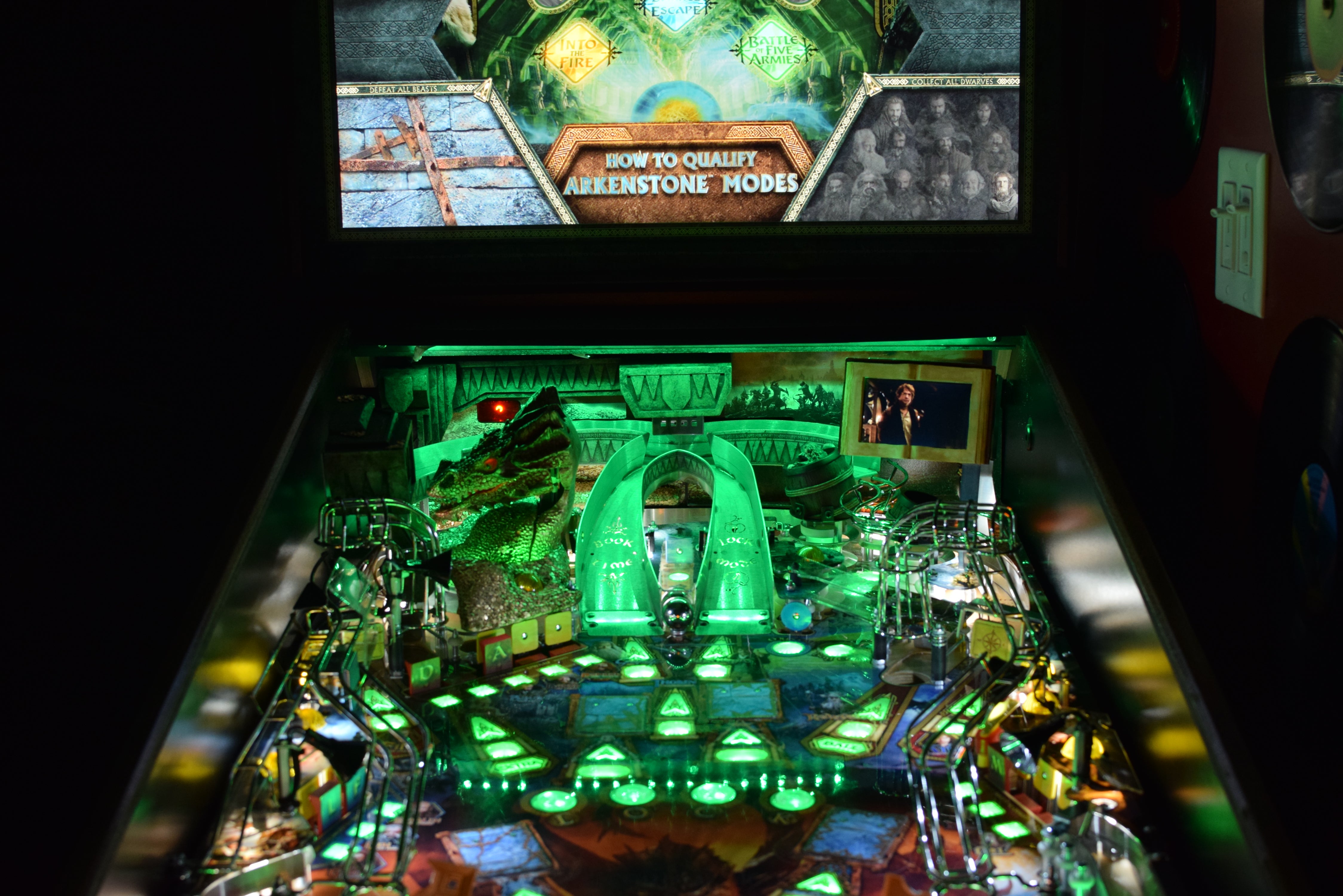 Pinball Backboard The Hobbit Pinball LED Strip RGB Backboard with Single Color Trough Li ...